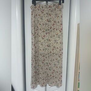 Floral Maxi Skirt - elastic waist / button front detail
